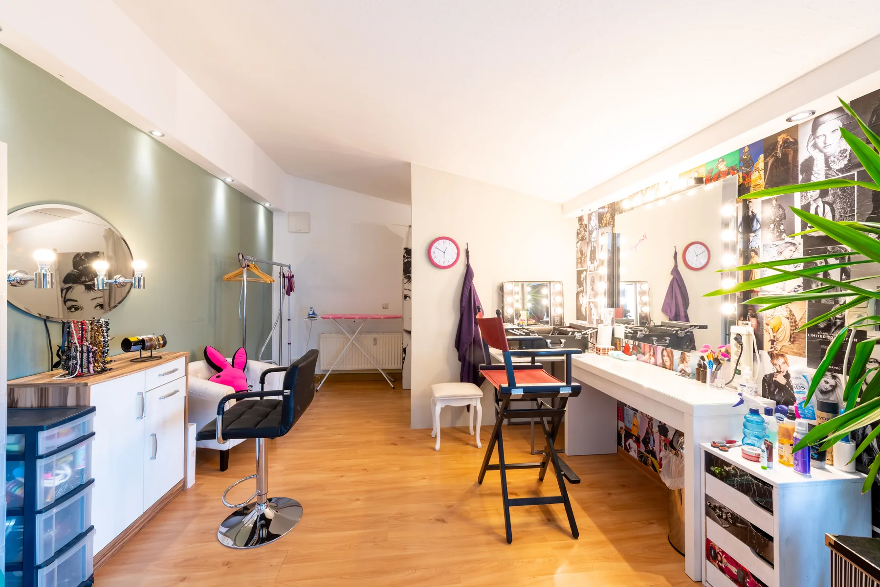 Make-up- und Vorbereitungsbereich