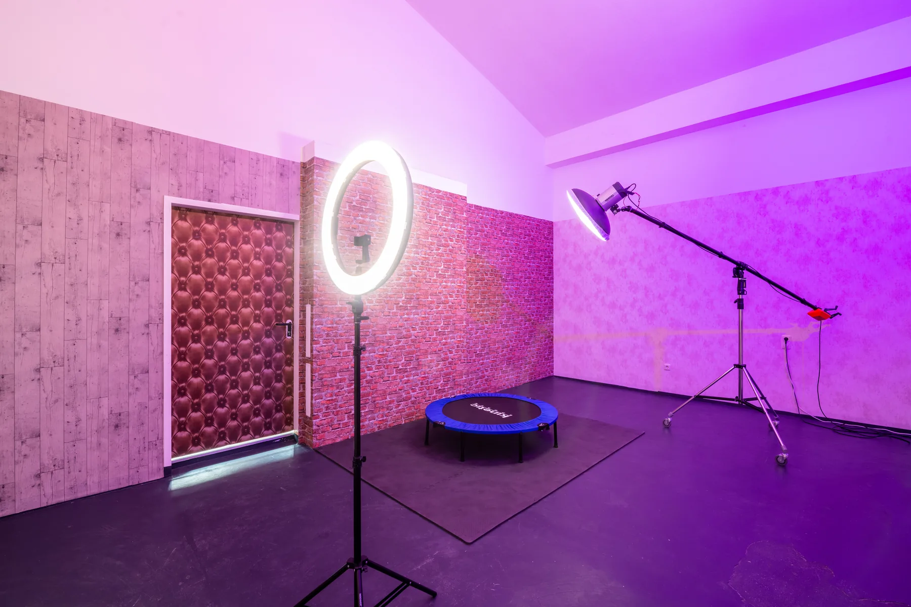 Set mit Ringlicht und Fotohintergrund